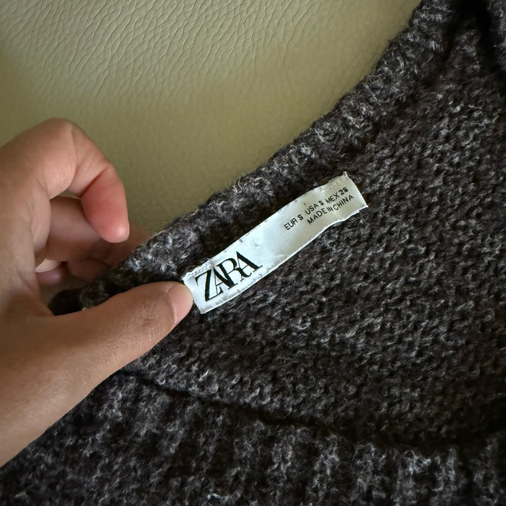 Zara Wool-Blend Dark Gray Sweater Size S - Picture 2 of 5